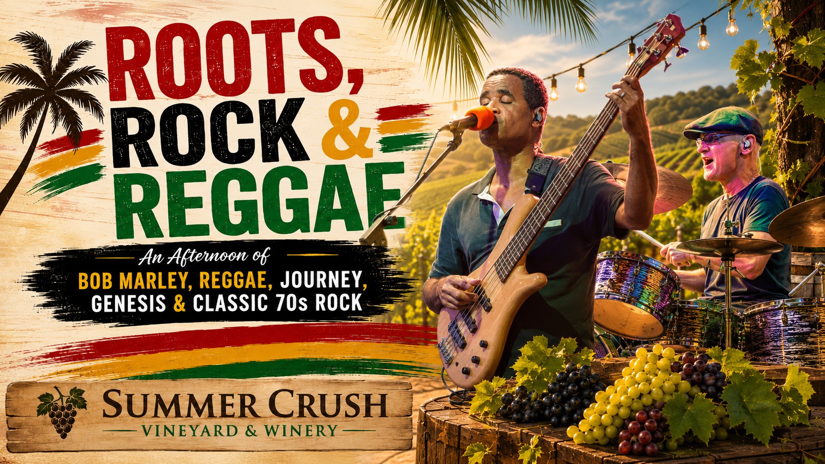 Roots, Rock & Reggae: An Afternoon of Bob Marley, Journey, Genesis & 70s Classics